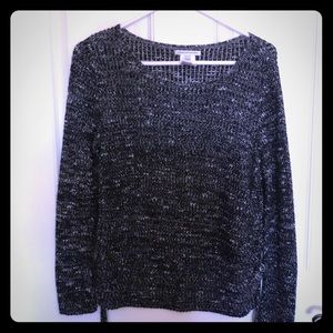 American Eagle Black and White Drawstring Sweater
